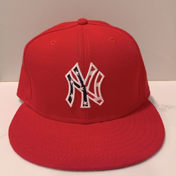 New Era New York Yankees Red Stars & Stripes 59Fifty Fitted Cap 7 1/2 Rd/Wh/Bl - Picture 1 of 6